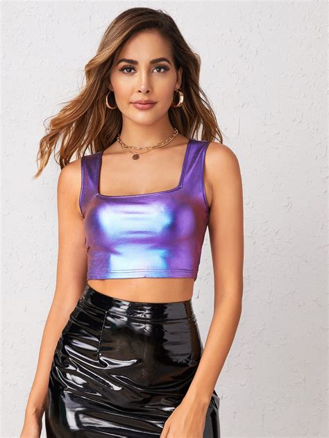 metallic tank tops for women